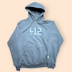 Four One Two X Champion Hoodie Gray Men’s Large Pittsburgh 412